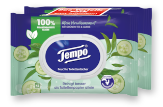 Tempo Feuchte Toilettentücher "Mein Verwöhnmoment" - Grüner Tee & Gurke