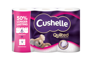 Cushelle Quilted 50% Longer Lasting Toilet Tissue