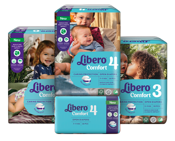 Libero Comfort Windeln Größe 4 – 26 Stück, Für 7–11 Kg, Nordic Swan Zertifiziert