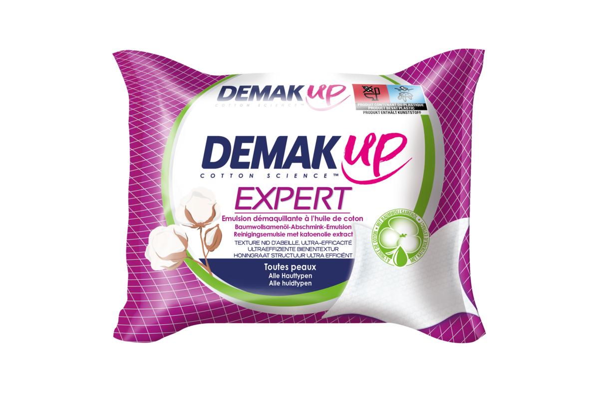 Lingettes à l'eau micellaire pour peau sensibles/sèches, Demak'up