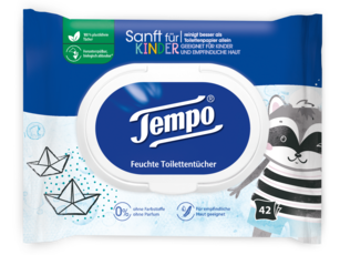 Tempo feuchte Toilettentücher Sanft für Kinder
