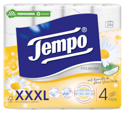 Tempo WC Papier Premium mit Kamille und Aloe Vera Duft 4 lagig