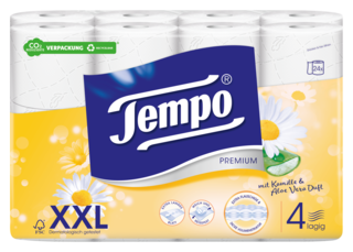 Tempo WC Papier Premium mit Kamille und Aloe Vera Duft 4 lagig