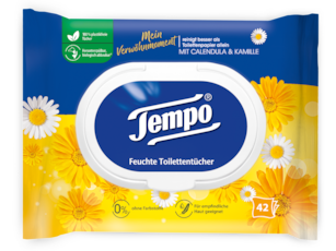 Tempo feuchte Toilettentücher "Mein Verwöhnmoment - Calendula & Kamille"