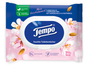 Tempo Feuchte Toilettentücher "Mein Verwöhnmoment Mandelmilch & Panthenol"