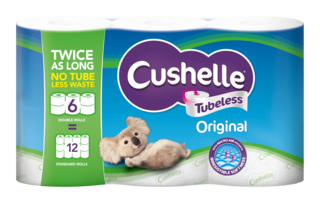 Cushelle Original Tubeless Twice as Long Toilet Tissue