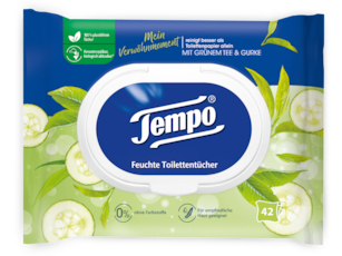 Tempo feuchte Toilettentücher "Mein Verwöhnmoment - Grüner Tee & Gurke"