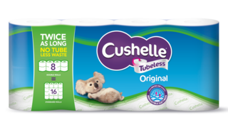 Cushelle Original Tubeless Twice as Long Toilet Tissue