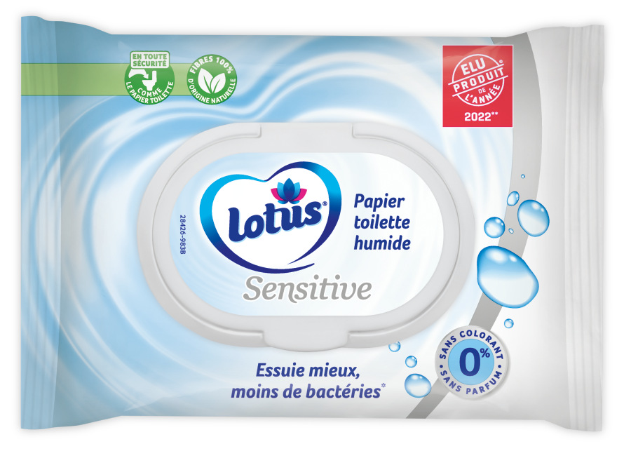 Lotus Sensitive Papier Toilette humide Lot de 6 paquets de 42 feuilles 