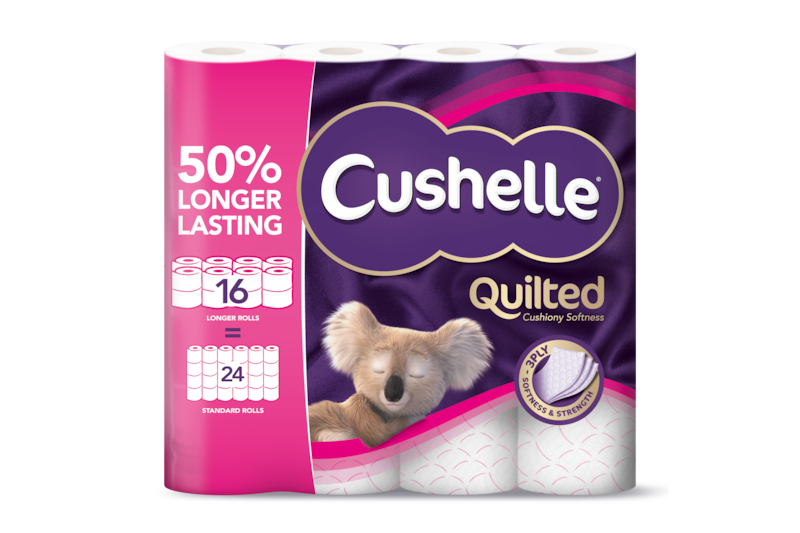 Cushelle Quilted 50% Longer Lasting Toilet Tissue
