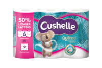 Cushelle Quilted Coconut 50% Longer Lasting Toilet Tissue