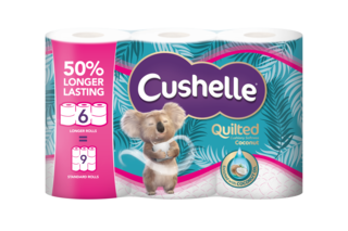 Cushelle Quilted Coconut 50% Longer Lasting Toilet Tissue