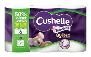 Cushelle Quilted Tubeless Toilet Tissue