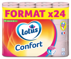Lotus Papier toilette Confort Rose ou Blanc