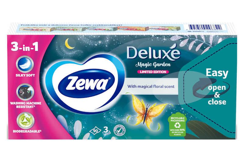Zewa Deluxe Magic Garden papír zsebkendő