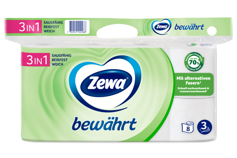 Zewa bewährt mit Stroh-Anteil