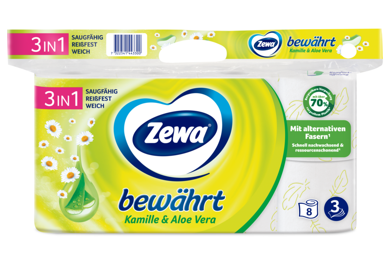 Zewa bewährt Kamille & Aloe Vera