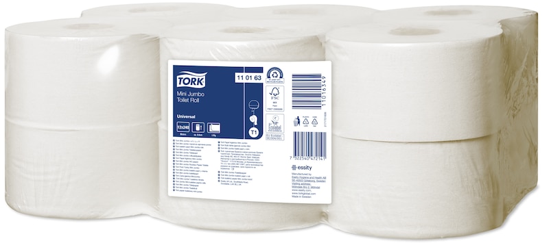 Tork Mini Jumbo Universal toaletný papier v kotúči – jednovrstvový