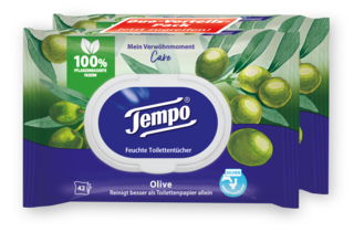 Tempo Feuchte Toilettentücher "Mein Verwöhnmoment" - Olive