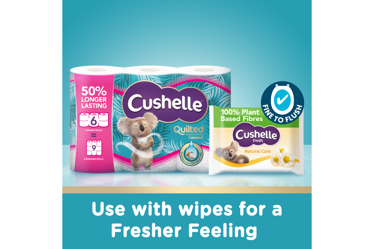 Cushelle Quilted Coconut 50 Longer Lasting Toilet Tissue Cushelle