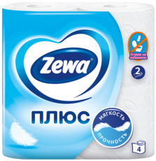 Zewa Туалетная бумага Плюс Белая, 2 слоя