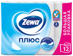 Zewa Туалетная бумага Плюс Белая, 2 слоя