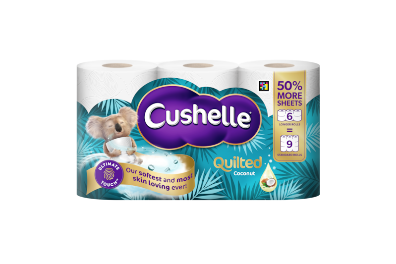 Cushelle Quilted Coconut Toilet Roll 50% More Sheets