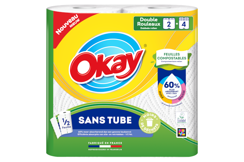 Slider main image for Okay Essuie-tout Sans Tube demi-feuille 1