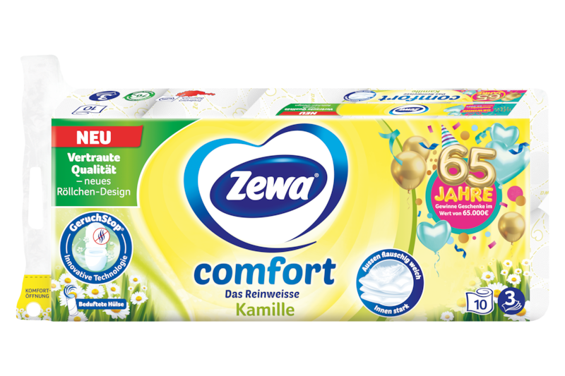 Zewa comfort Das Reinweisse Kamille mit GeruchStop