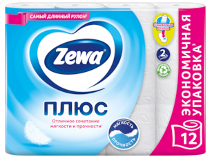 Zewa Туалетная бумага Плюс Белая, 2 слоя