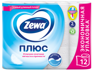 Zewa Туалетний папір Плюс Білий
