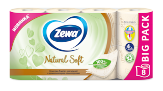 Zewa Туалетная бумага  Natural Soft, 4 слоя