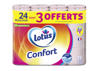 Lotus Papier toilette Confort Rose ou Blanc