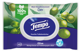 Tempo Feuchte Toilettentücher "Mein Verwöhnmoment" - Olive