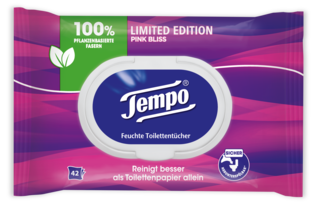 Tempo feuchte Toilettentücher limitierte Edition - Pink Bliss