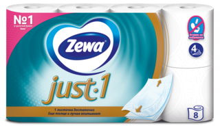 Zewa Туалетная бумага Just1, 4 слоя