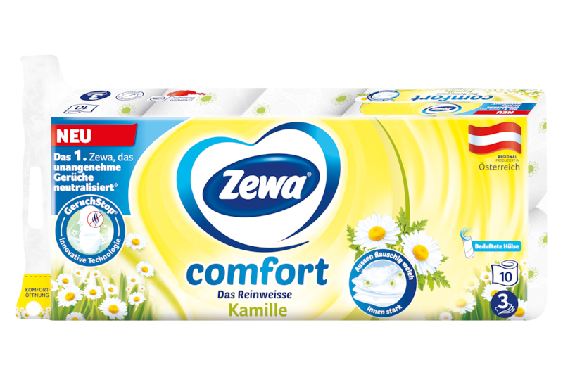 Zewa comfort Das Reinweisse Kamille mit GeruchStop