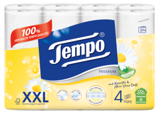 Tempo WC Papier Premium mit Kamille und Aloe Vera Duft 4 lagig
