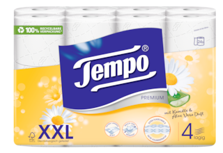 Tempo WC Papier Premium mit Kamille und Aloe Vera Duft 4 lagig