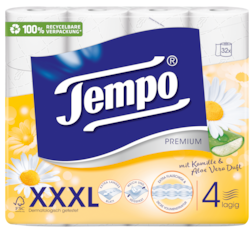 Tempo WC Papier Premium mit Kamille und Aloe Vera Duft 4 lagig