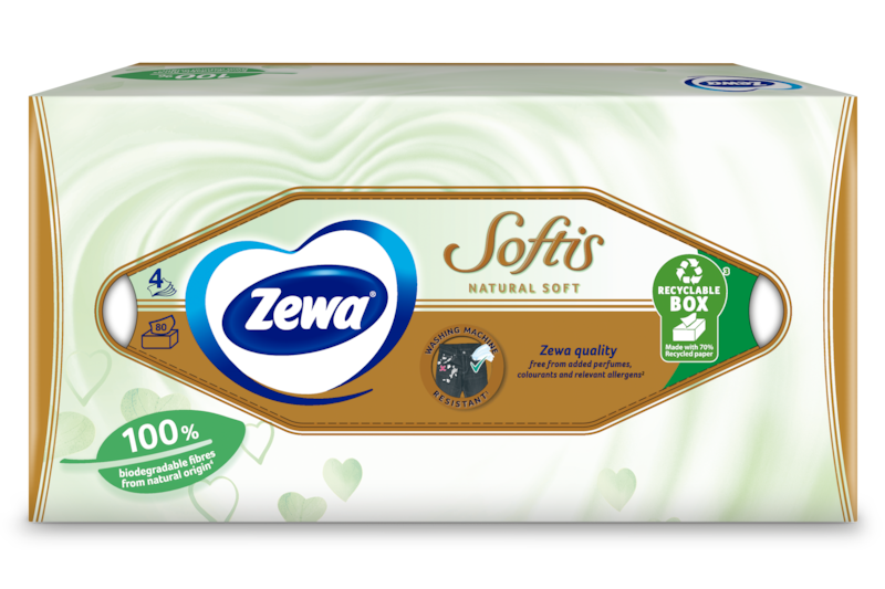 Zewa Softis Natural Soft dobozos papír zsebkendő