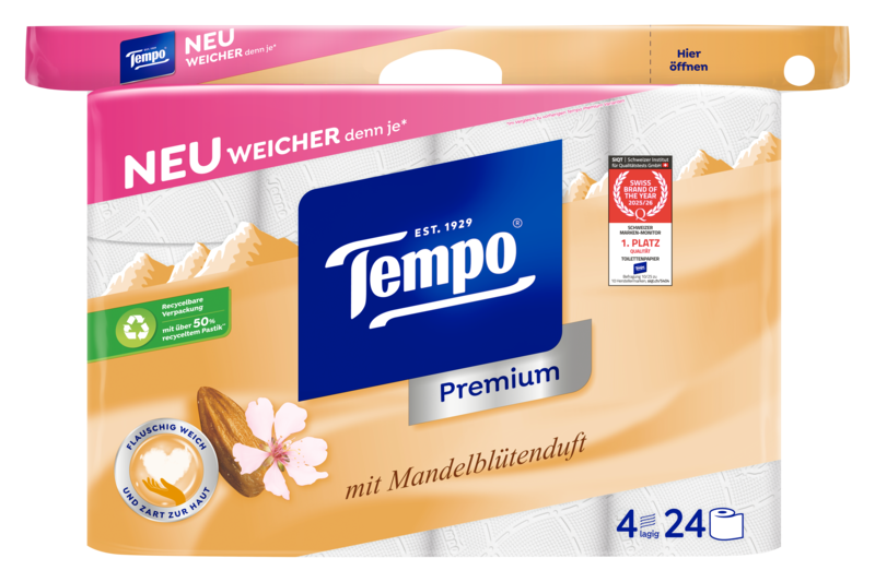 Slider main image for Tempo WC Papier Premium mit Mandelblütenduft 4-lagig 1