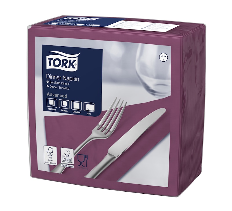 Tork Purple Dinner Napkin