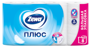Zewa Туалетная бумага Плюс Белая, 2 слоя