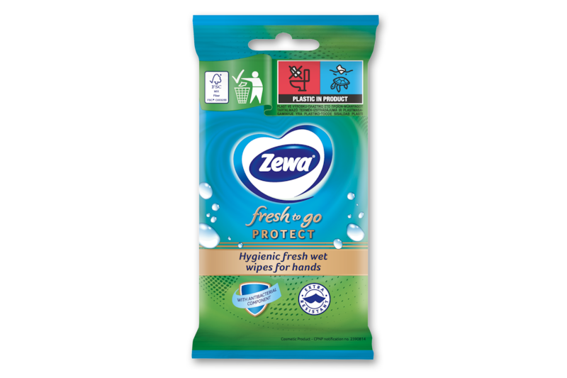 Zewa Fresh To Go Protect nedves kéztisztító kendő