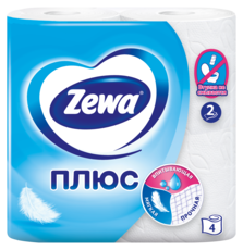 Zewa Туалетная бумага Плюс Белая, 2 слоя
