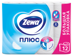 Zewa Туалетная бумага Плюс Белая, 2 слоя