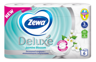 Zewa Туалетная бумага Deluxe Жасмин, 3 слоя