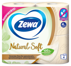 Zewa Туалетная бумага Natural Soft, 4 слоя