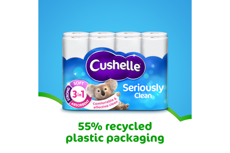 Slider main image for Cushelle Seriously Clean Toilet Roll Standard Rolls 8